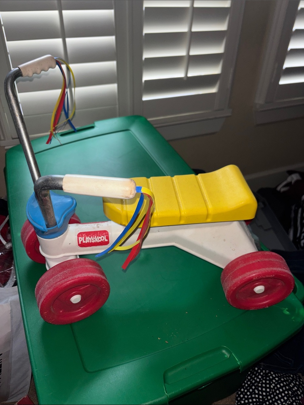 Playskool Vintage Wiggle Wagon Bike Yellow & Red Ride On 1992